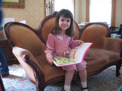 Elyse waiting for someone to read with her